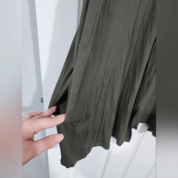 Lands' End Olive Green Open Front Long Sleeve Cardigan in Size 3X (24W-26W) - Picture 7 of 10